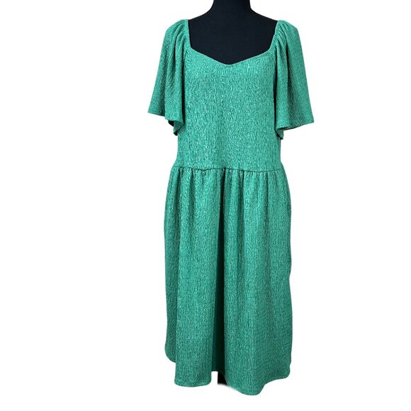 Tunica Boho Rose + Olive Donna Plus Size 1X - Maniche A Farfalla Rosa E Oliva - Nuova Con Etichette